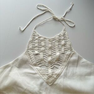 Womens White Halter Maxi Dress